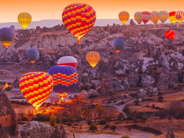 La Cappadocia dall'alto di una mongolfiera